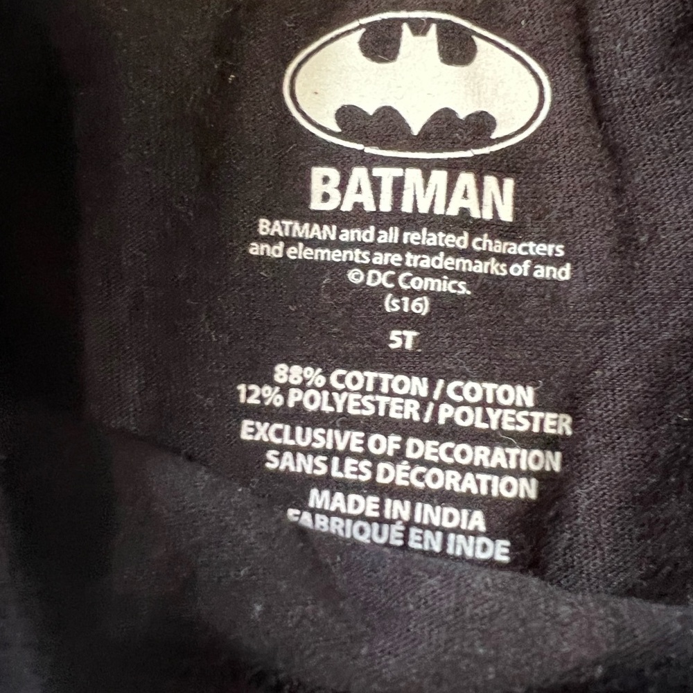 Batman Boys Cotton Short Sleeve Cotton Tee - Picture 2 of 2